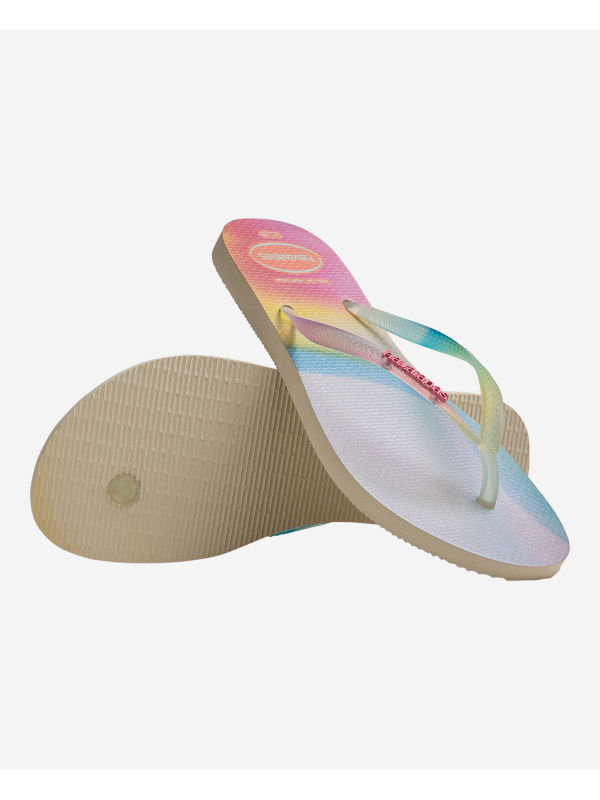 Havaianas Slim Metallic Rainbow - BEIGE